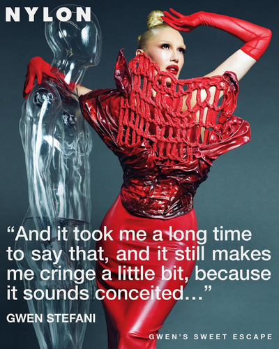 Gwen Stefani Reinforces Her Fashion Status on Nylon's Cover, Wearing Outlandish Art Pieces