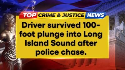 Driver Survives 100-Foot Cliff Plunge In Long Island Chase