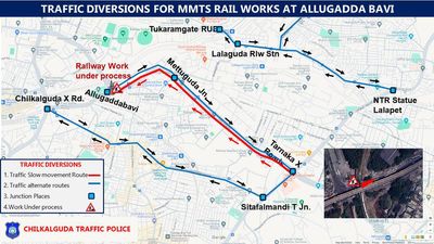 Hyderabad | 30-day traffic diversions during MMTS Phase-II track connectivity