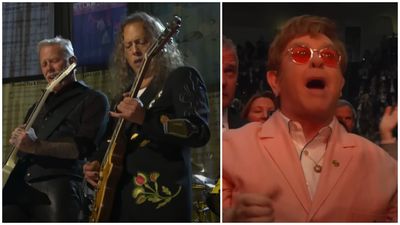 "Love lies bleeding in my hands - OOH YEAH!" Watch full HD footage of Elton John looking on in delight as Metallica rock their brilliant cover of Funeral For A Friend/Love Lies Bleeding