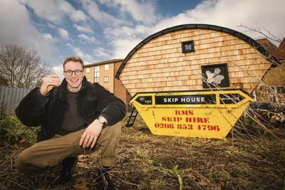 London Man Pays $62 Monthly To Live In A Refurbished Dumpster To Avoid High Rent