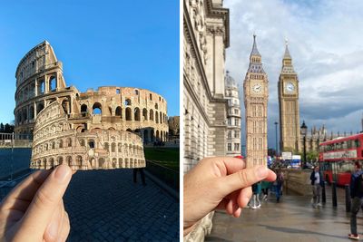 50 Pics Of Iconic Landmarks’ Illustrations Side By Side With Their Real-World Matches