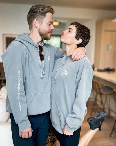 Derek Hough And Partner Share Sweet Moment In Matching Hoodies