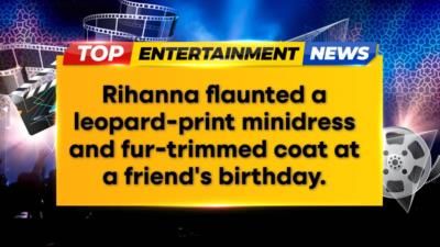 Rihanna Stuns In Leopard-Print Minidress At Friend's Birthday Bash
