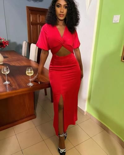 Julia Samantha Edima Stuns In Radiant Red Outfit