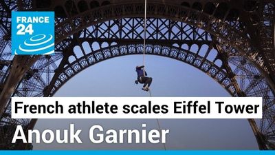 Anouk Garnier: record-breaking rope climber scales the Eiffel Tower