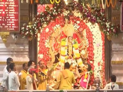 Devotees offered prayers at Delhi's Chhattarpur Temple on seventh day of Navratri