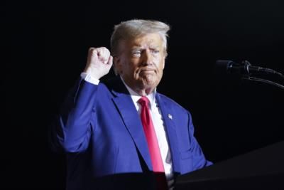 Donald Trump And Attorney Todd Blanche Discuss Case Gestures