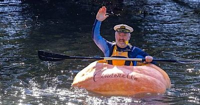 Paddling down the Tumut River ... in a giant pumpkin