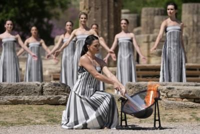 Paris Olympics Flame Kindled In Ancient Olympia