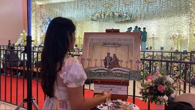 Forget selfies. Now, you need a live wedding painter