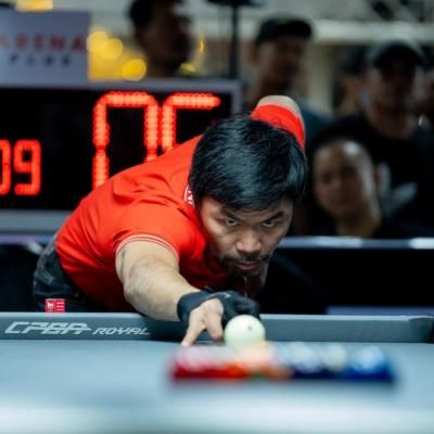 Manny Pacquiao Enjoys A Game Of Snooker With Friends