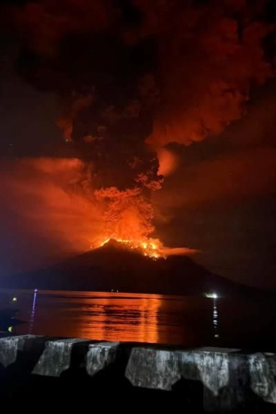 Indonesian Volcano Eruption Prompts Evacuations And Airport Closure