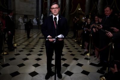 House Speaker Johnson Risks Republicans' Wrath With Ukraine Vote