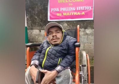 Lok Sabha polls: PwD voter casts his vote in J-K's Ramban; expresses gratitude to administration for disability-friendly election