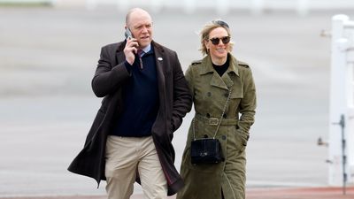 Zara Tindall's suede olive green trench coat is the perfect staple for April showers