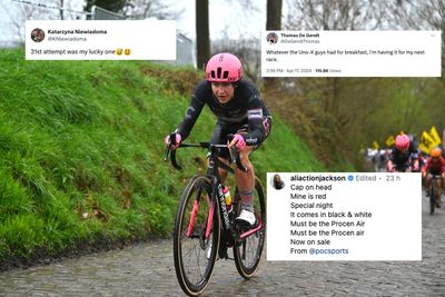 Tweets of the week: Brutal weather at Flèche, an idiot sandwich and is there a new POC helmet?