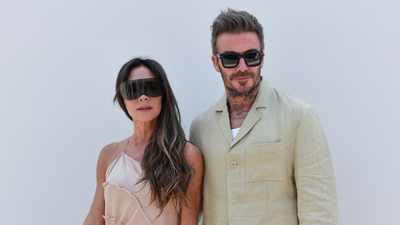David and Victoria Beckham's 'outdated' accent wall looks calming and classic in their rustic modern living room