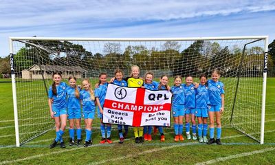 ‘Invincibles’: unbeaten girls’ football team wins boys’ league
