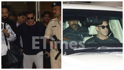 Salman Khan surrounded by armed security guards on return from Dubai; actor boldly sits in front seat of car - WATCH