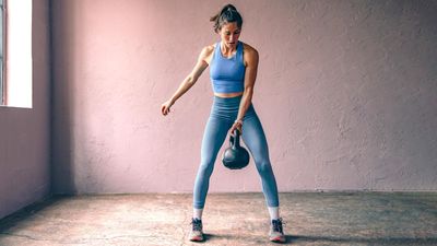 Build full-body strength at home with this 16-minute kettlebell workout