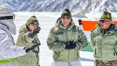 Rajnath visits Siachen glacier, Base Camp and Kumar post
