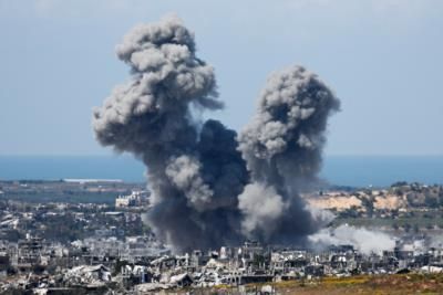 Israel's Airstrike Destroys Al-Sahaba Building In Gaza City