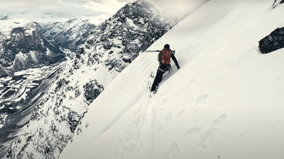 This must be the steepest skiing you’ll ever see