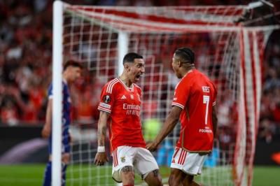 Celebratory Embrace: Angel Di María And Teammate's Victory Moment