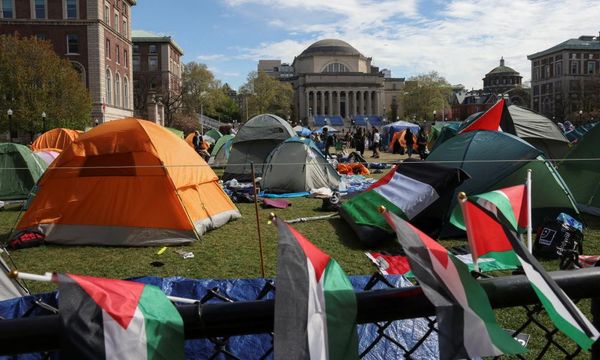 US House speaker jeered at Columbia as tensions rise over campus protests