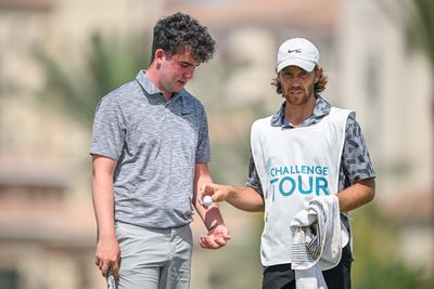Tommy Fleetwood traded his clubs for his stepson’s as a caddie at Challenge Tour event