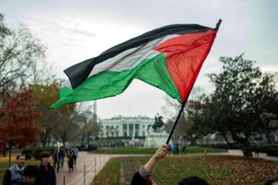 Pro-Palestinian Demonstrators Form Encampment At George Washington University