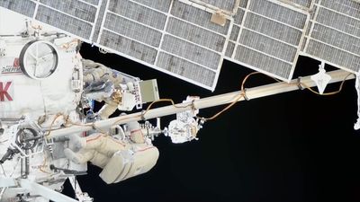 Russian cosmonauts make quick work of space station spacewalk