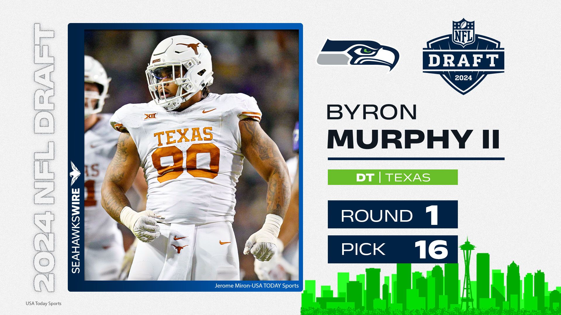 Seahawks Pick Texas DT Byron Murphy II At No. 16…