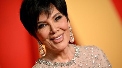 Kris Jenner's statement wall art transforms her dining room into a tranquil, gallery-like space