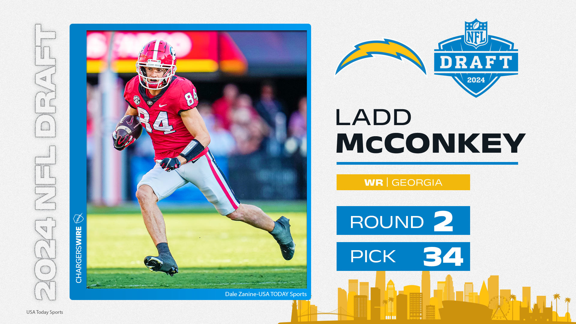 Chargers Trade Up, Pick WR Ladd McConkey With No. 34…