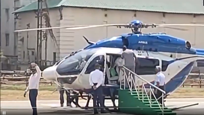 Mamata Banerjee slips and falls while taking a seat in helicopter