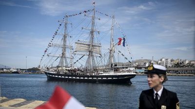 Olympic flame sets sail for France on historic ship
