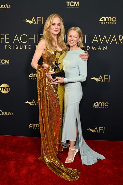 Nicole Kidman Owned the Red Carpet in a Show-Stopping Gold Balenciaga Gown at the AFI Awards