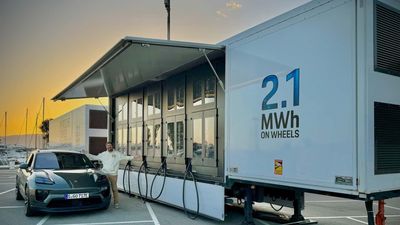 Watch Porsche's Portable DCFC Charger Juice Up The Macan Electric
