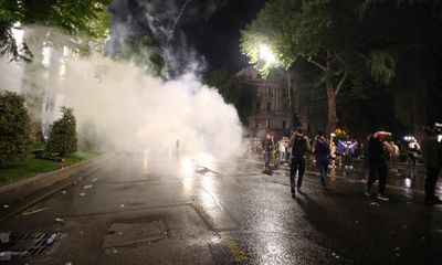 Georgian police fire teargas as huge ‘foreign agents’ bill protests rock Tbilisi – as it happened