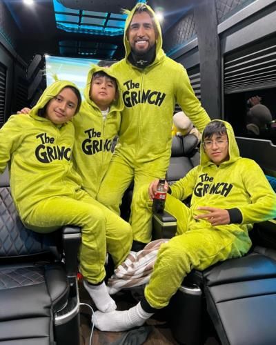 Arturo Vidal's Heartwarming Family Moment In Matching Green Outfits