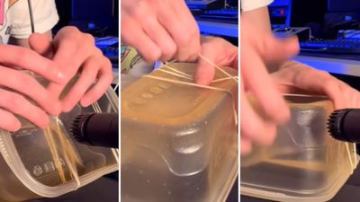 “A better Djent tone than anybody I’ve heard and his secret sauce is literally pasta remnants”: Guitarist proves anything can Djent by ripping Meshuggah with an elastic band and Tupperware