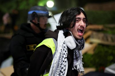 Riot police dismantle peaceful pro-Palestinian protest at UCLA