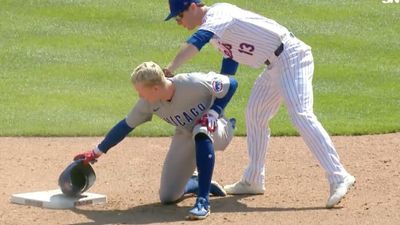 Umpire Incorrectly Calls Pete Crow-Armstrong Safe Using His Helmet to Stay on Second