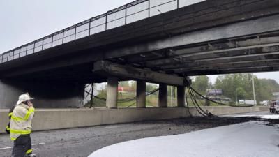 Tanker Fire Damages Bridge, Closes I-95 In Connecticut
