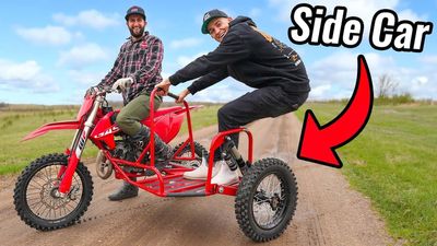 Watch These Dirt Bike Side Cars Fly Off Jumps and Shred a Muddy Field