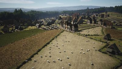 Manor Lords farmer raises 2,100 sheep and counting, immediately regrets defying the city builder's dev: "Send help, I'm drowning in wool"