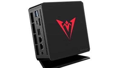 Compact workstation PC appears with weird display stand and some outstanding features — Minisforum's Mini PC has an overclocked AMD CPU, USB4 and OCuLink to plug in your Pro GPU cards