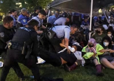 Protesters Clash With Police At University Of Michigan Campus